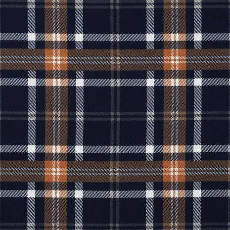 plaid flannel donker blauw van KicKenStoffen