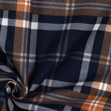 plaid flannel donker blauw van KicKenStoffen