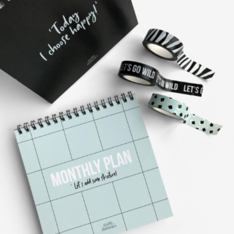 maandelijkse planner en washi tape