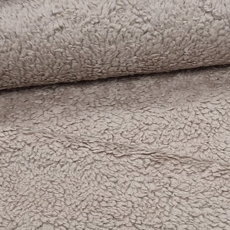 Katoenen teddy beige van KicKenStoffen