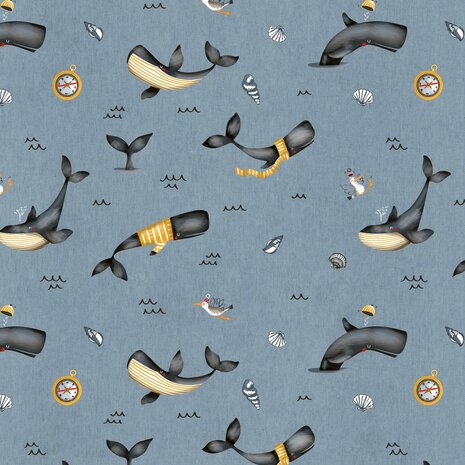 walvissen digitale tricot van KicKenStoffen