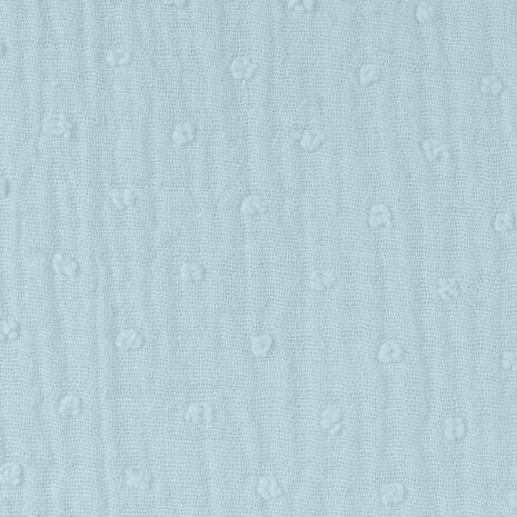 BEEBS licht jeans blauw nopjes broderie hydrofiel  van KicKenStoffen