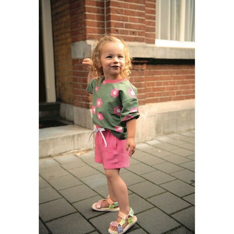 Blush roze uni hydrofiel 2laags van KicKenStoffen zomershortje uit magazine 22 Poppy