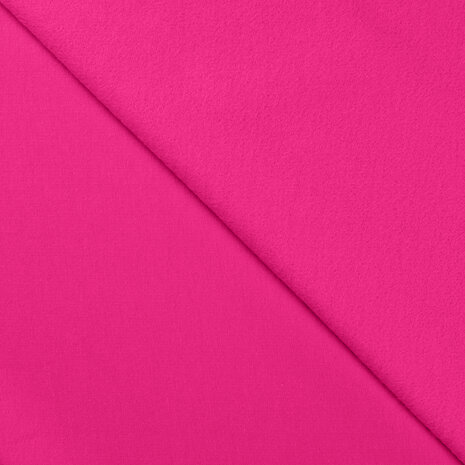 fuchsia roze baby joggingstof - french terry geruwde binnenkant van KicKenStoffen