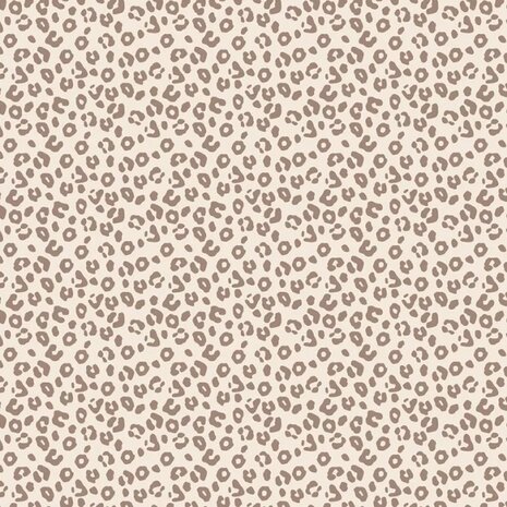 beige  luipaard print - digitaal fijne katoenen Baby rib tricot SOFT