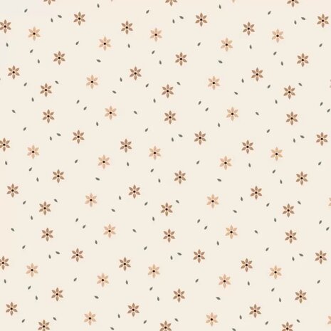natural sterbloem - digitaal fijne katoenen Baby rib tricot SOFT