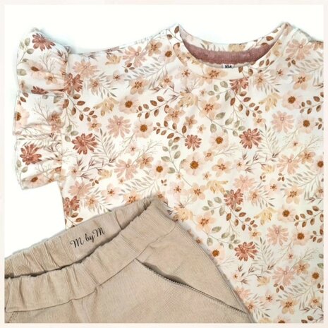 Mbymsewing corduroy babyrib kiezel en pastel bloem  tricotstoffen KicKenStoffen