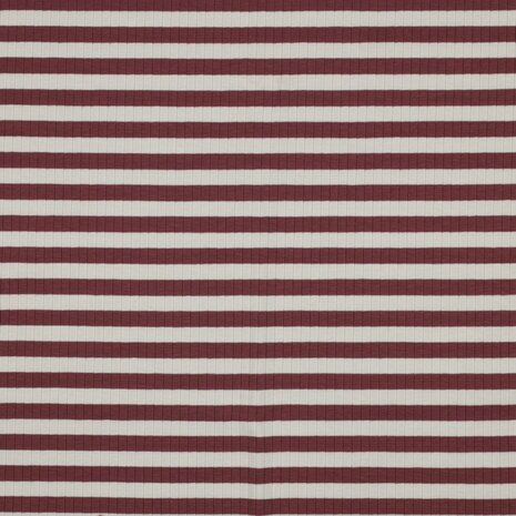 rib yarn dyed stripes dark blush - brede ribtricot soft