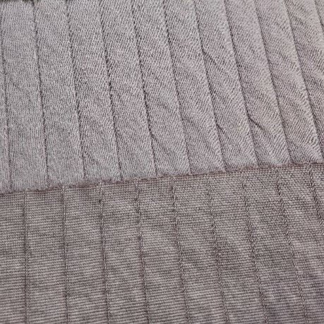 gevoerde tricot voorkant en achterkant taupe