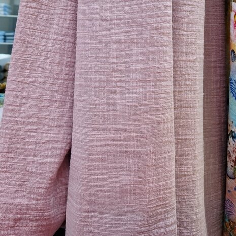 voor de uitstraling van de stof even de linnen hydrofiel oud roze KicKenStoffen