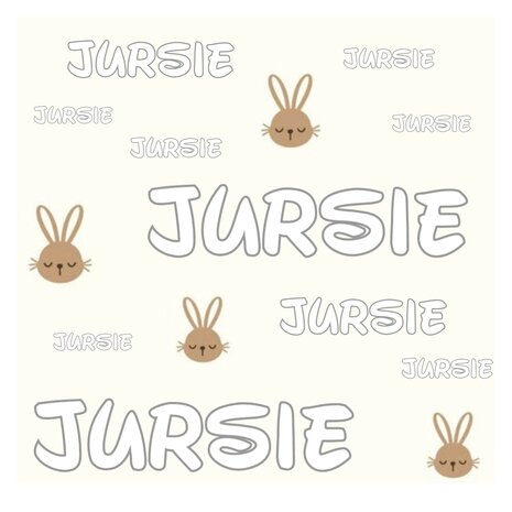 off white beige cacao brown bunnies double gauze