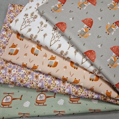 rib tricot soft kinderprintjes van  KicKenStoffen BEEBSstofjes