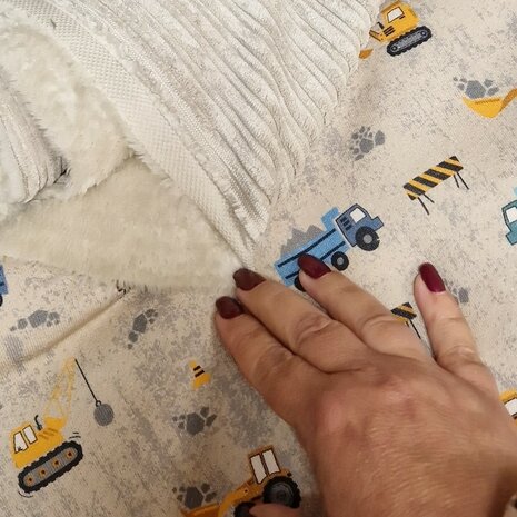 BEEBS voertuigen sweat met rib teddy kiezel van KicKenStoffen