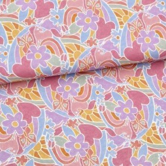 Poppyfabrics french terry digital rainbow KicKenStoffen