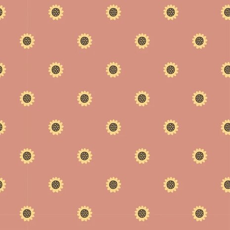 roze zonnenbloemen tricot Jursie van KicKenStoffen
