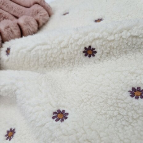 bloemen teddystof met fake fur van KicKenStoffen