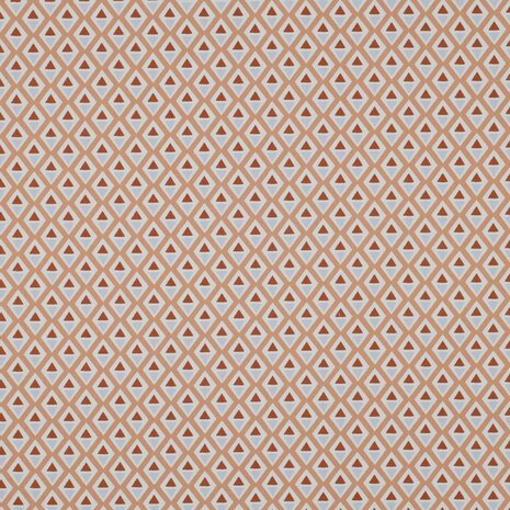 triangels en wiebers retro beige-perzik katoen met coating Poppyfabrics van KicKenStoffen