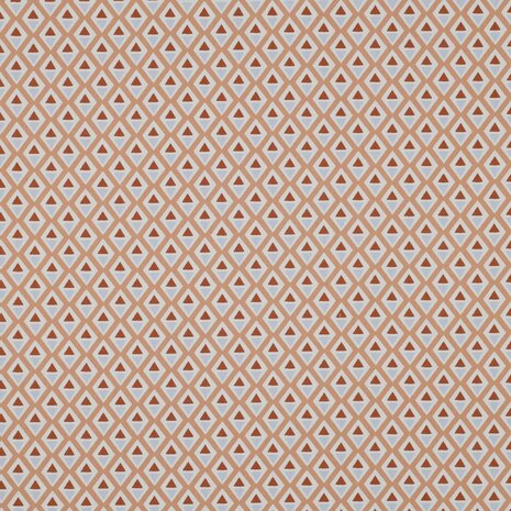 triangels en wiebers retro beige-perzik katoen met coating Poppyfabrics van KicKenStoffen