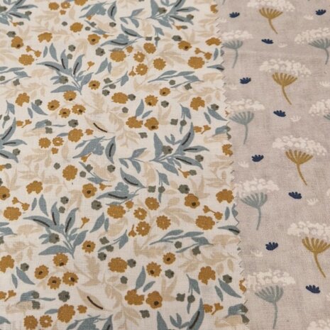Swessie gecoat katoen pluis en bloemen KicKenStoffen
