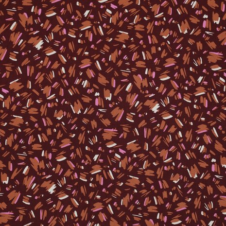 Radiance viscose streepjes wijnrood en roestkleur  Poppy