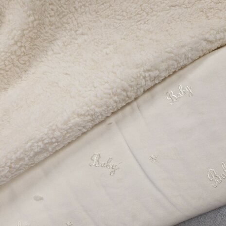 broderie baby ecru met teddy katoen ecru KicKenStoffen