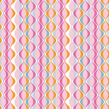 roze retro golfjes strepen katoen Jursie van KicKenStoffen