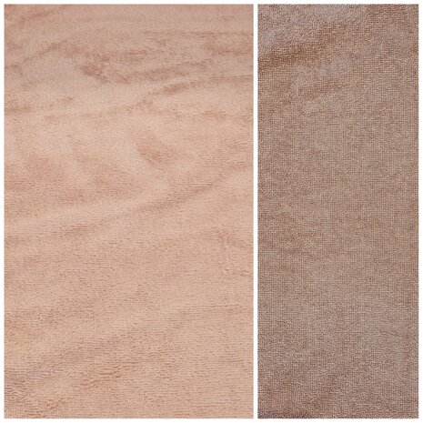 bamboe katoen fleece nude roze KicKenStoffen