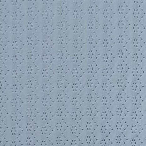  jeans blauw uni - broderie tricot KicKenStoffen