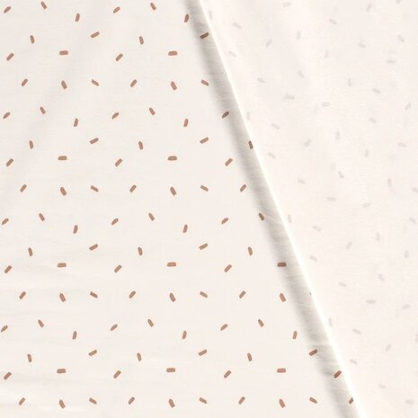 Jursie confetti streepjes tricot met achterkant off white KicKenStoffen