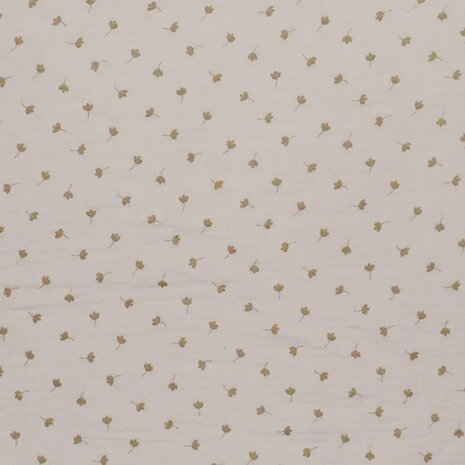 BEEBS hydrofiel klaverblaadjes beige KicKenStoffen