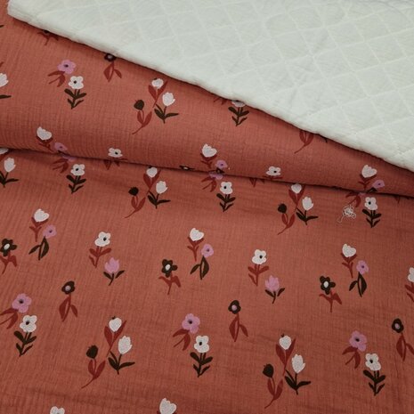 hydrofiele pluk bloemen met gewatteerde hydrofiel off white KicKenStoffen