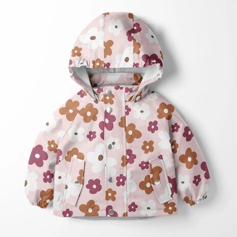 daisy flowers aqua protect stof - regenjas stof KicKenStoffen