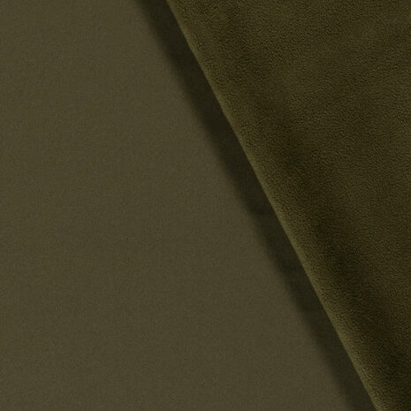 Jursie effen softshell army groen KicKenStoffen