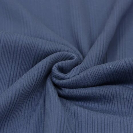 BEEBS jeans blauw fijne katoenen Baby rib tricot SOFT onregelmatige ribbels @kickenstoffen