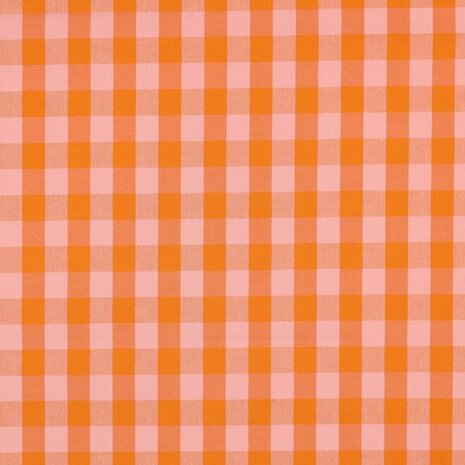 yarn dyed checks orange salmon KicKenStoffen 03511.003
