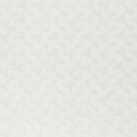 Ecru Double Gauze Fabric Embroidered - Millefleurs van KicKenStoffen