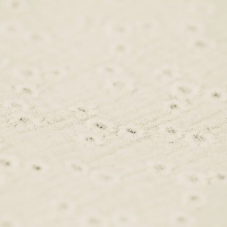 Natural close up Double Gauze Fabric Embroidered - Millefleurs van KicKenStoffen