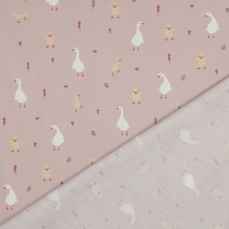 little goose cotton old blush pink KicKenStoffen