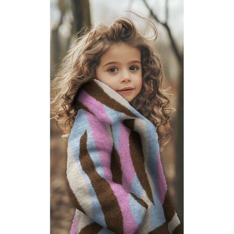 natural cacao violet light blue Swirl teddy fur