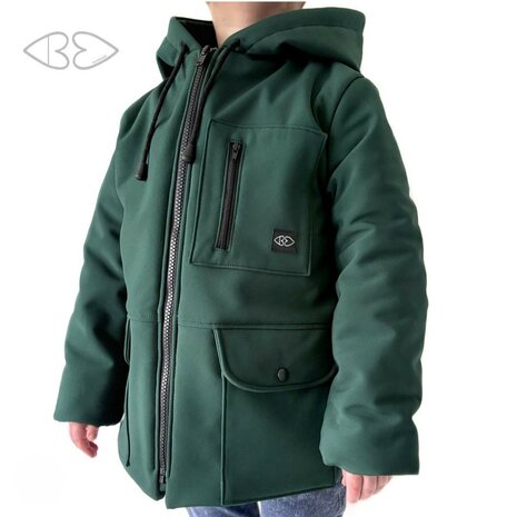 renee jas gemaakt door belle evie - donker groene softshell stof KicKenStoffen 