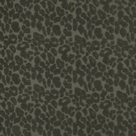 badstof tricot dierenvacht giraf panter groen KicKenStoffen
