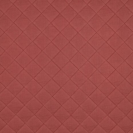 gevoerde hydrofiel - gestepte stof - terracotta roze kickenstoffen