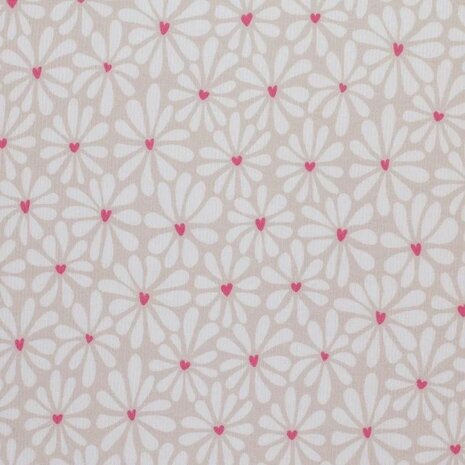 ribtricot soft Hartjes bloem KicKenStoffen - BEEBSstofjes