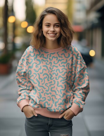 lilac pink Swirl Stripes sweat