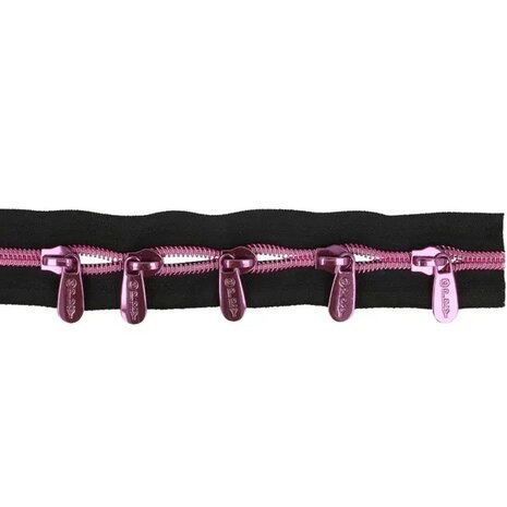roze metallic rits 23669-9