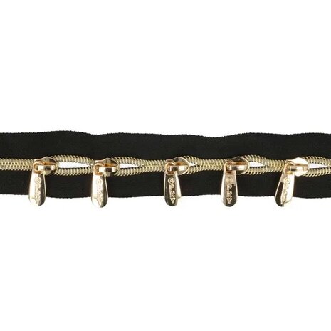 goud metallic rits 23669-2
