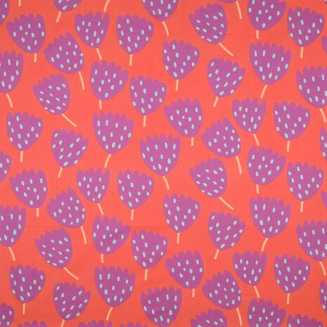 Vanilla Violet tulpen fijne poplin - KicKenStoffen