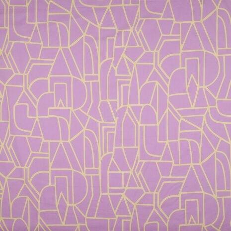 Charming Cerulean Town soft lavender - cotton voile - KicKenStoffen