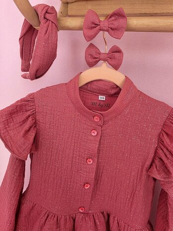 oud roze d. glitter uni hydrofiel jurk gemaakt door mbym.sewing - kickenstoffen