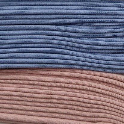 soft sweat biologische french terry KicKenStoffen lavendel licht blauw en oud roze licht